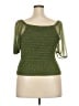 Torrid 100% Polyester Green 3/4 Sleeve Top Size 3X Plus (3) - photo 2