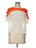Ultra Flirt Orange Ivory Short Sleeve Blouse Size L - photo 1