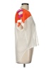 Ultra Flirt Orange Ivory Short Sleeve Blouse Size L - photo 4