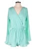 Altar'd State 100% Polyester Solid Teal Romper Size M - photo 1