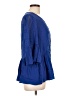 Halogen 100% Polyester Blue 3/4 Sleeve Blouse Size L - photo 4