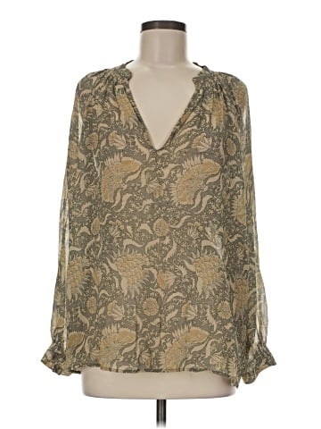 Vince. Long Sleeve Silk Top (view 1)
