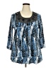 Essentials 100% Polyester Blue 3/4 Sleeve Blouse Size 2X - photo 1