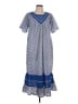 Anthony Richards Checkered-gingham Blue Casual Dress Size L - photo 1