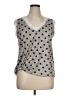 Love U Dear Polka Dots Gray Silver Sleeveless Blouse Size XL - photo 1
