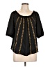 Unbranded 100% Polyester Black Short Sleeve Blouse Size L - photo 1