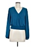 Pink Rose 100% Polyester Teal Long Sleeve Blouse Size M - photo 1