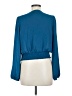 Pink Rose 100% Polyester Teal Long Sleeve Blouse Size M - photo 2