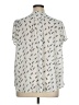 Monday Fun 100% Polyester Print Ivory Short Sleeve Blouse Size 1X - photo 2