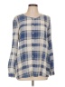 Joie Plaid Blue Long Sleeve Blouse Size L - photo 1