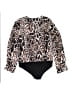Boohoo 100% Polyester Animal Print Black Brown Bodysuit Size 16 - photo 2