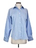 Foxcroft Chevron-herringbone Blue Long Sleeve Button-Down Shirt Size 6 - photo 1