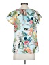 rsvp by TALBOTS 100% Polyester Tropical Teal Short Sleeve Blouse Size S - photo 2