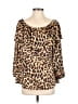 Vince Camuto 100% Polyester Animal Print Leopard Print Brown 3/4 Sleeve Blouse Size M - photo 1