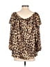 Vince Camuto 100% Polyester Animal Print Leopard Print Brown 3/4 Sleeve Blouse Size M - photo 2