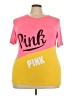 Unbranded Color Block Pink Short Sleeve T-Shirt Size 3X (estimated) - photo 1