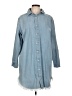 PrettyLittleThing 100% Baumwolle Blue Long Sleeve Button-Down Shirt Size 10 - photo 1