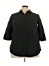 Roaman's Black 3/4 Sleeve Button-Down Shirt Size 22w - photo 1