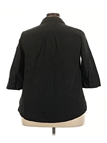 Roaman's 3/4 Sleeve Button-Down Shirt (view 2)
