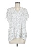 Pleione 100% Polyester Polka Dots White Short Sleeve Blouse Size M - photo 1