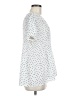 Pleione 100% Polyester Polka Dots White Short Sleeve Blouse Size M - photo 4