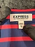 Express 100% Polyester Stripes Blue Long Sleeve Blouse Size XL - photo 7
