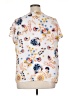 Zac & Rachel 100% Polyester Print Ivory Short Sleeve Blouse Size 1X - photo 2