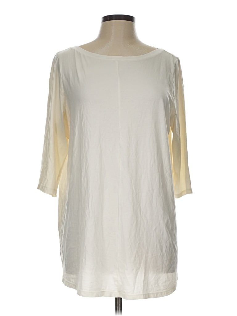 Pre-owned Jjill 3/4 Sleeve T-shirt In Ivory