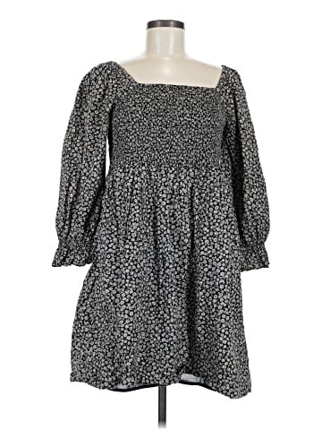 Madewell Lucie Elbow-Sleeve Smocked Mini Dress in Parisian Ditsy (view 1)