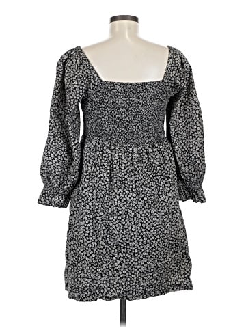 Madewell Lucie Elbow-Sleeve Smocked Mini Dress in Parisian Ditsy (view 2)