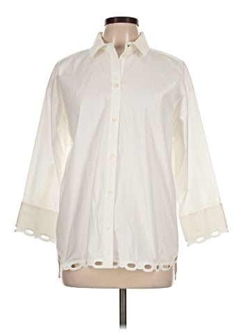 Per Se By Carlisle 3/4 Sleeve Button-Down Shirt (view 1)