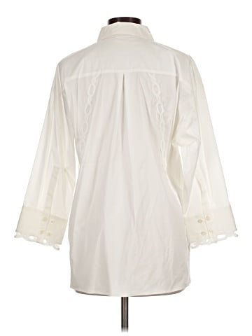 Per Se By Carlisle 3/4 Sleeve Button-Down Shirt (view 2)