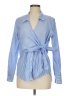 Topshop Stripes Blue Long Sleeve Blouse Size 8 - photo 1