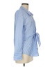 Topshop Stripes Blue Long Sleeve Blouse Size 8 - photo 4
