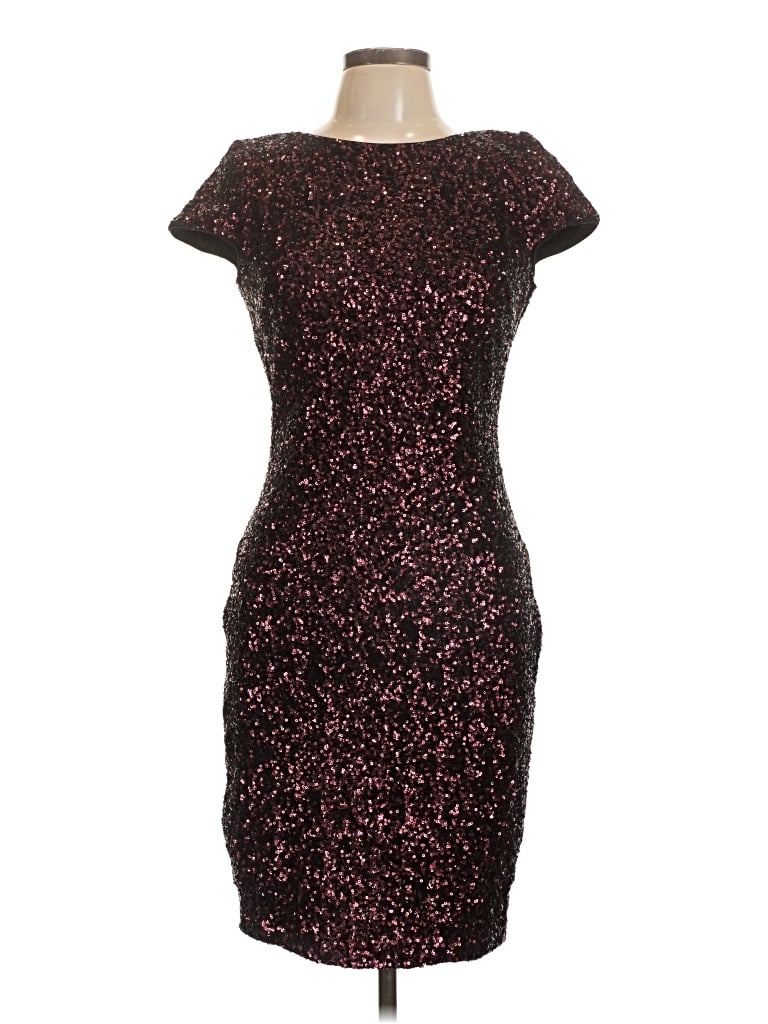 Pre-owned Dress The Population Cocktail Dress In Burgundy