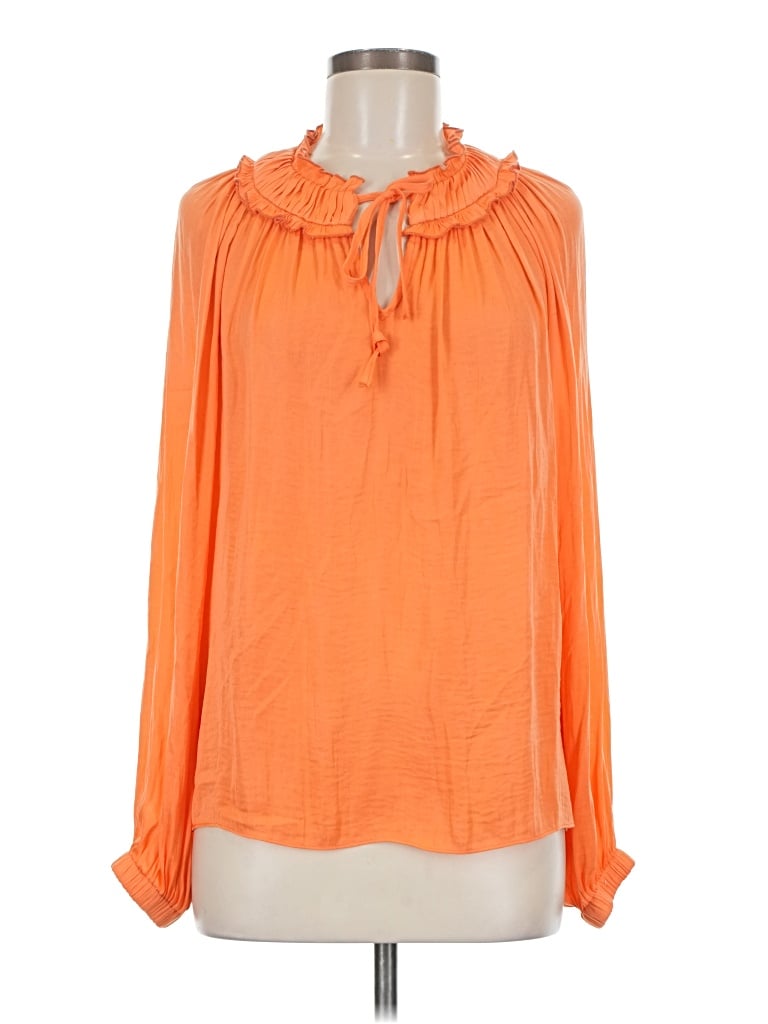 Pre-owned J By Joie Long Sleeve Blouse In Orange