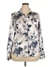 Shein Floral Silver Long Sleeve Blouse Size XL - photo 1