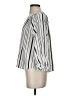 Evereve 100% Cotton Stripes Silver Ivory 3/4 Sleeve Blouse Size XS - photo 5