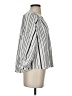 Evereve 100% Cotton Stripes Silver Ivory 3/4 Sleeve Blouse Size XS - photo 4