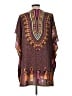 Unbranded 100% Polyester Brown Short Sleeve Blouse Size L - photo 2