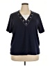 Cathy Daniels Blue Short Sleeve Top Size XXL (estimated) - photo 1