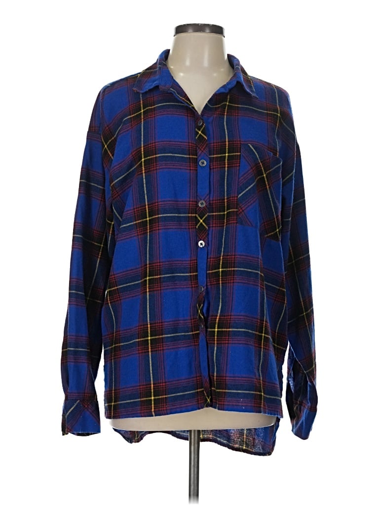 Pre-owned Wild Fable Long Sleeve Blouse In Blue