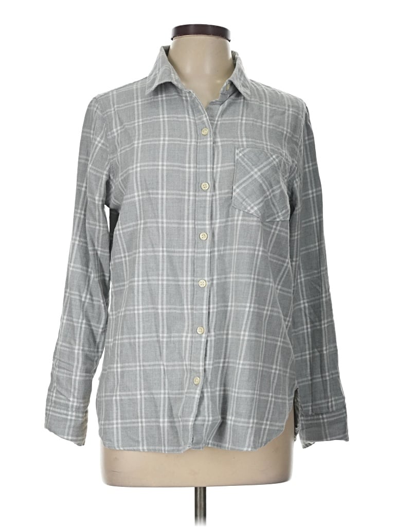 Pre-owned Old Navy Long Sleeve Button Down Shirt In Gray