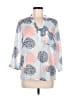 Charlie Print Blue 3/4 Sleeve Blouse Size 6 - photo 1