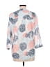 Charlie Print Blue 3/4 Sleeve Blouse Size 6 - photo 2