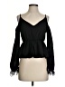 Shein 100% Polyester Black Long Sleeve Blouse Size 2 - photo 1