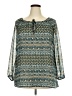 Faded Glory 100% Polyester Teal Long Sleeve Blouse Size 2X - photo 1