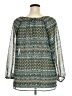 Faded Glory 100% Polyester Teal Long Sleeve Blouse Size 2X - photo 2