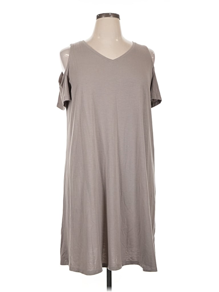 Pre-owned Time And Tru Casual Dress In Gray