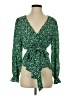Shein Green Long Sleeve Blouse Size 4 - photo 1